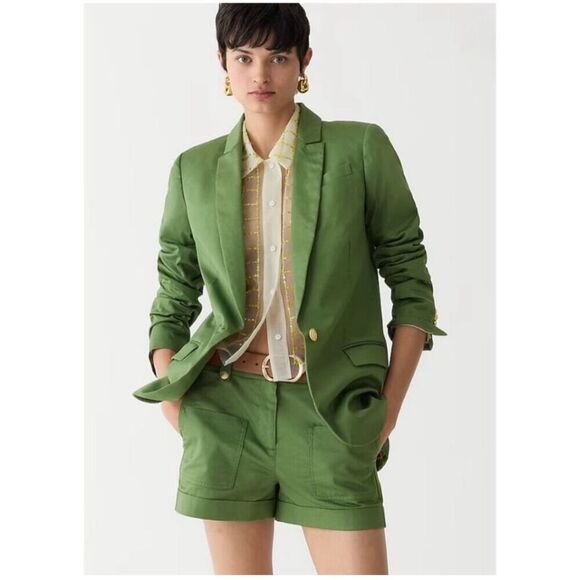 J. Crew Alfie Blazer in Chino Utility Green Size 10 Petite - Picture 1 of 11